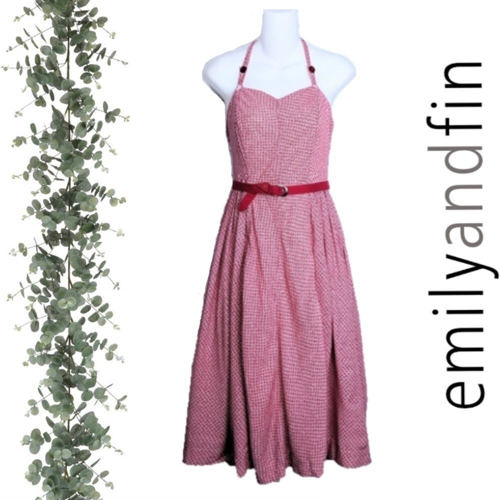MODCLOTH Emily and Fin Lizzie Pinup Halter Dress M